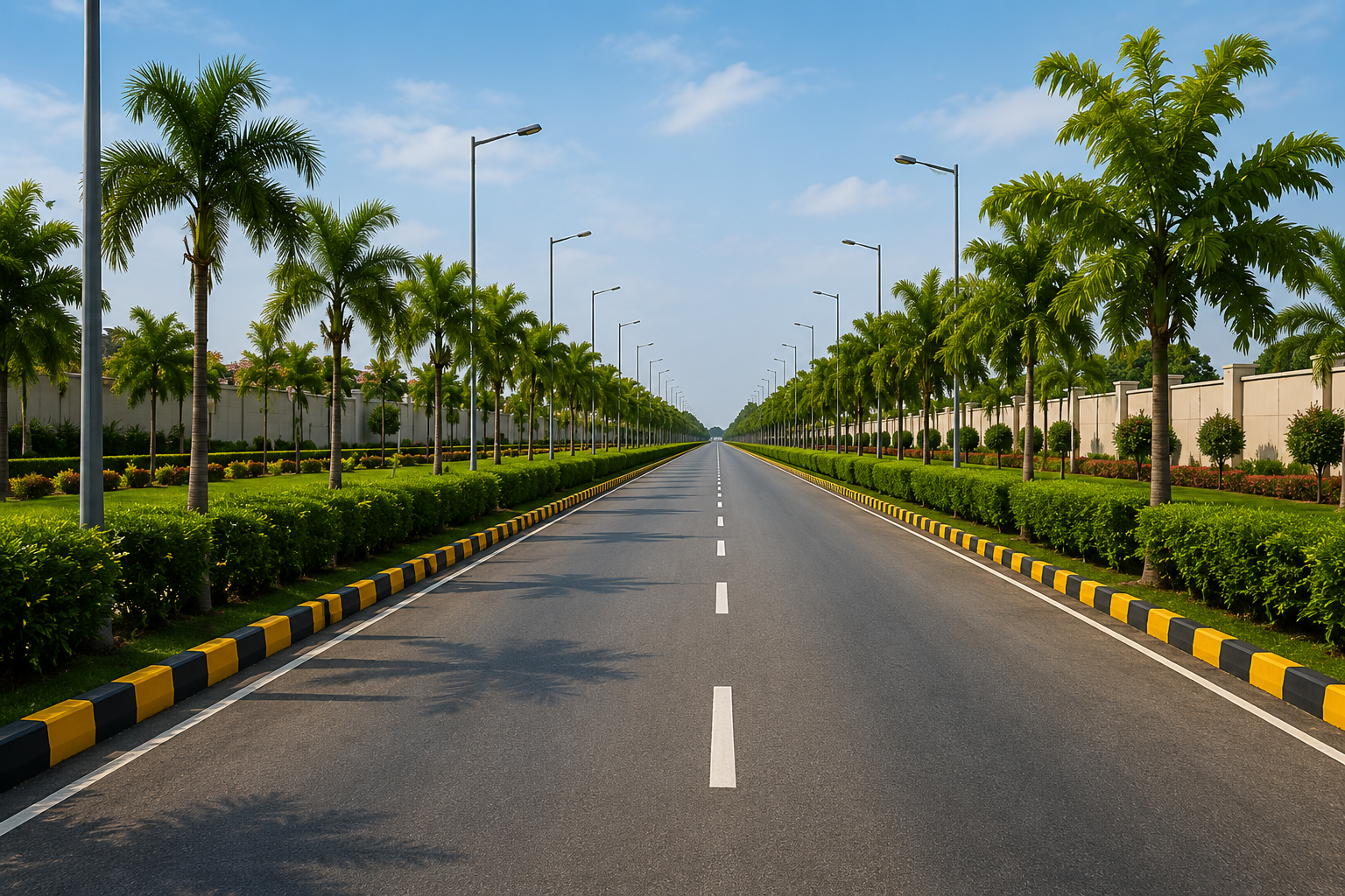 Radhey Dham Enclave landscaped road Mathura