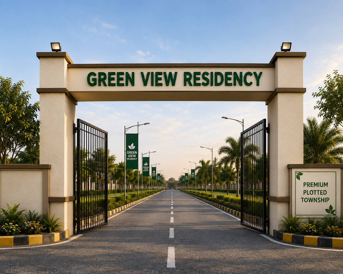 Green View Residency Entrance Gate