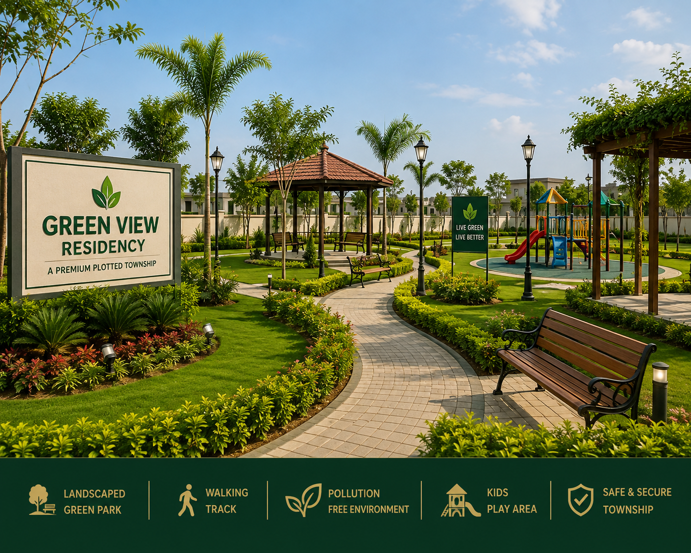 Green View Residency Landscaped Park